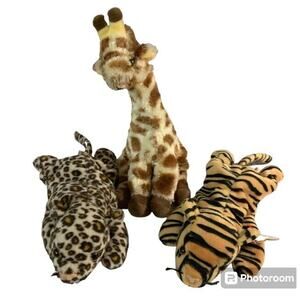 TY Beanie Babies African Animals Tiger Leopard Giraffe Stuffed Animal